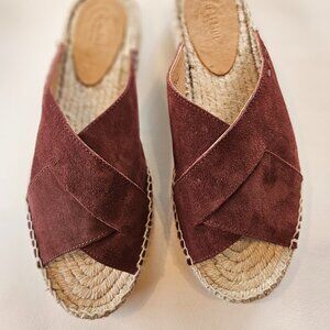 Garnet Hill Espadrille Suede Slide size 8.5